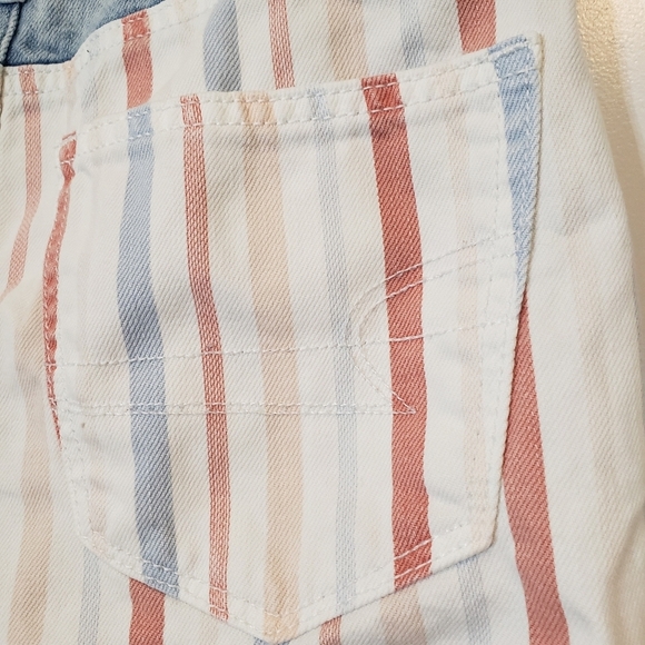 American Eagle Red White Blue Hi Rise Mom Shorts Cotton Size 00 - Picture 11 of 13